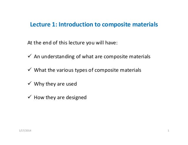 Lecture Notes on Composite Materials